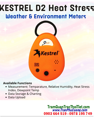 Kestrel DROP D2HS, Máy đo vi khí hậu quan trắc thời tiết Kestrel DROP D2HS Heat Stress Monitor, Xuất xứ Mỹ (USA)